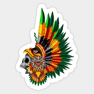 Aztec Eagle Warrior Skull Mask Sticker